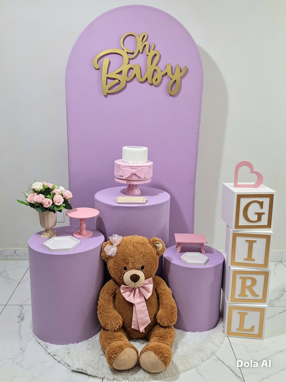 Chá de Bebê Lilás 01 Kit Diferenciado - Balo Mais Festas Pegue E Monte