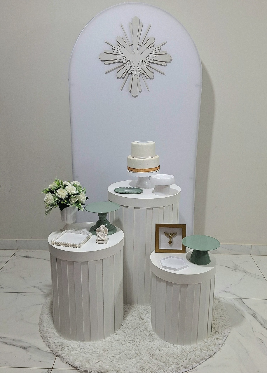Kit Diferenciado Painel Romano Batizado 02 - Balo Mais Festas Pegue E Monte