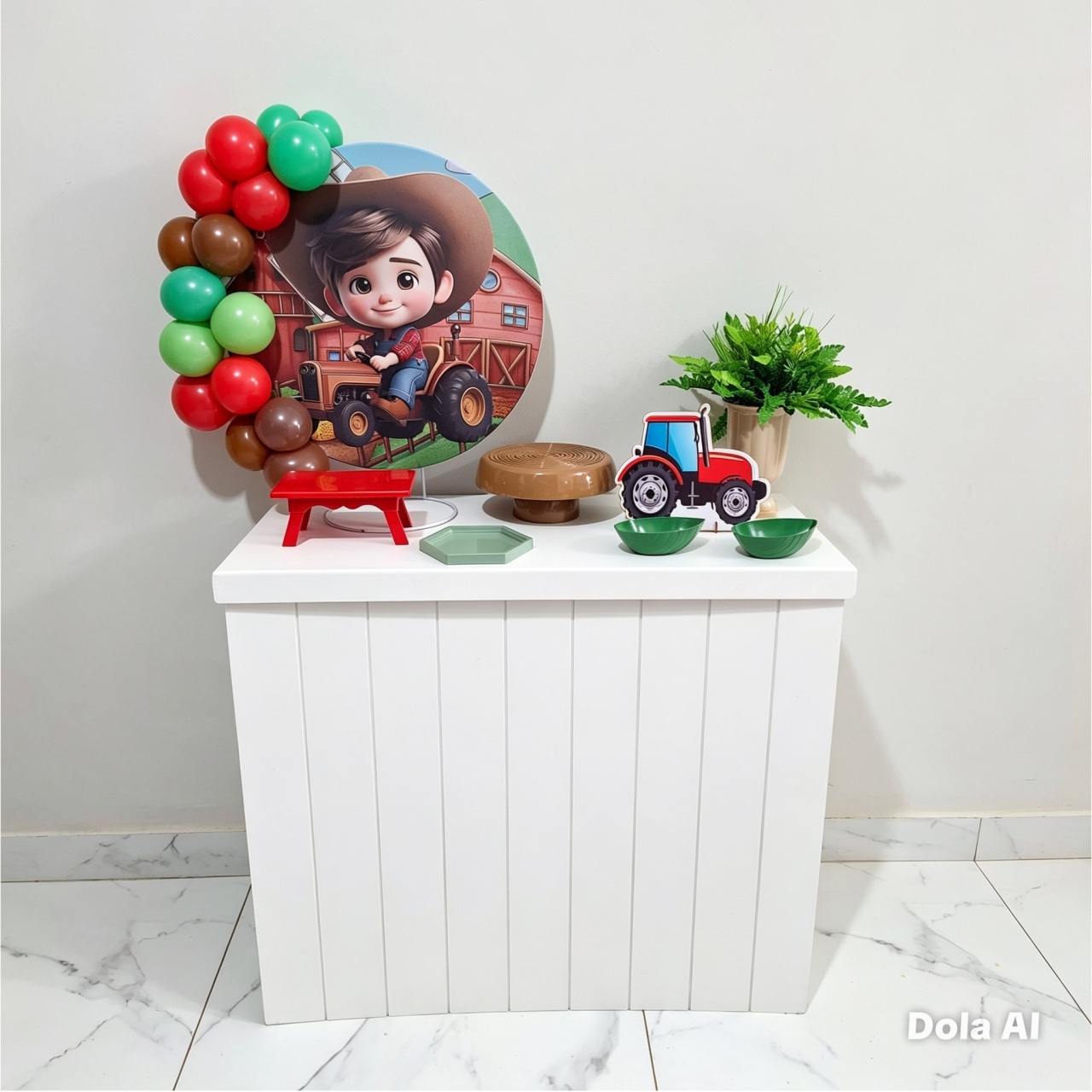Mini Kit de Mesa Com Cômoda Fazendinha - Balo Mais Festas Pegue E Monte