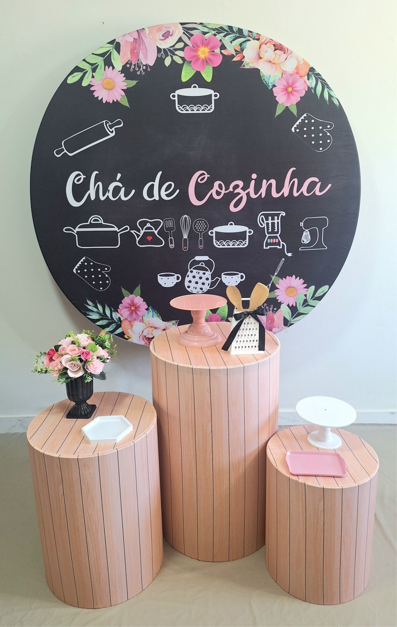 Chá de Cozinha Rosa Promocional  - Balo Mais Festas Pegue E Monte