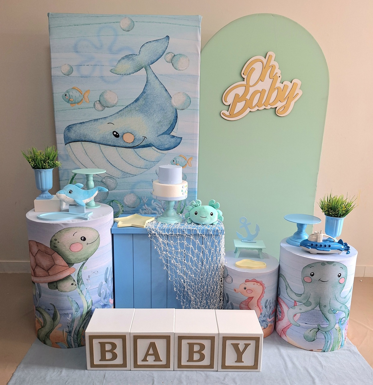 Chá de Bebê Kit Power Fundo Do Mar - Balo Mais Festas Pegue E Monte