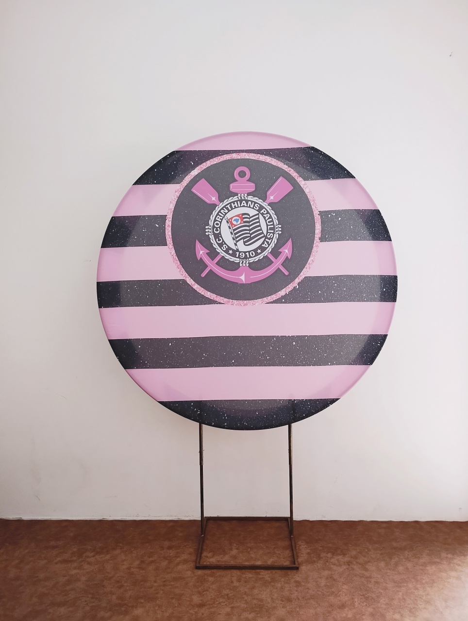 Painel Redondo Sublimado Corinthians (Rosa)  - Saroka Locacção