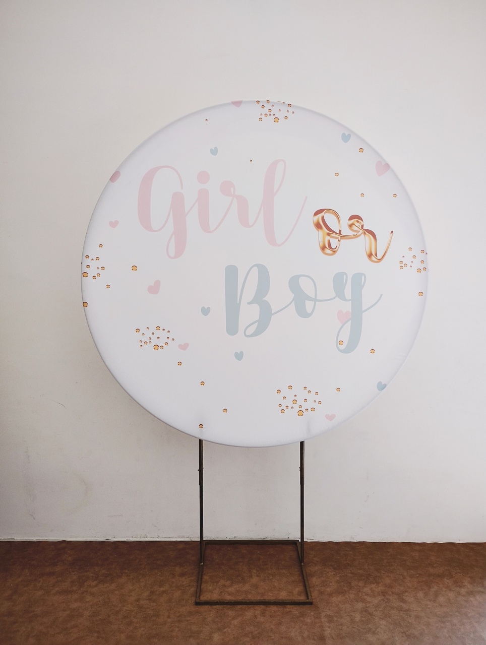 Painel Redondo Sublimado Chá Revelação (Boy Or Girl) - Saroka Locacção