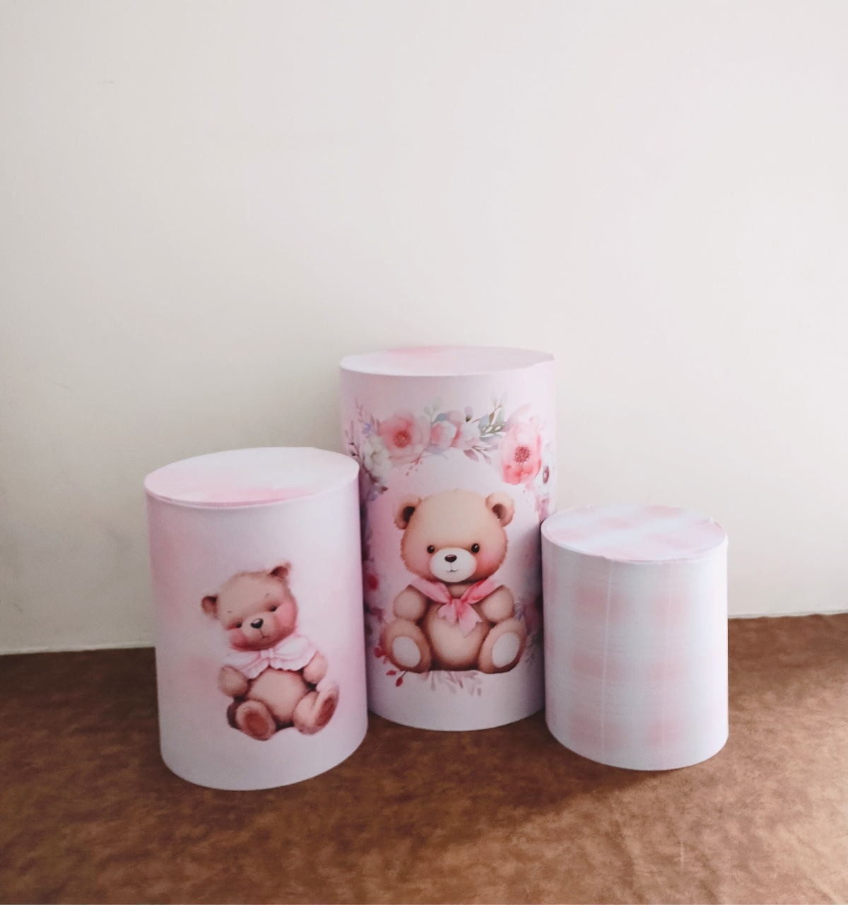 Capa Para Cilindros Sublimada Chá de Bebê Ursa (Laços) - Saroka Locacção