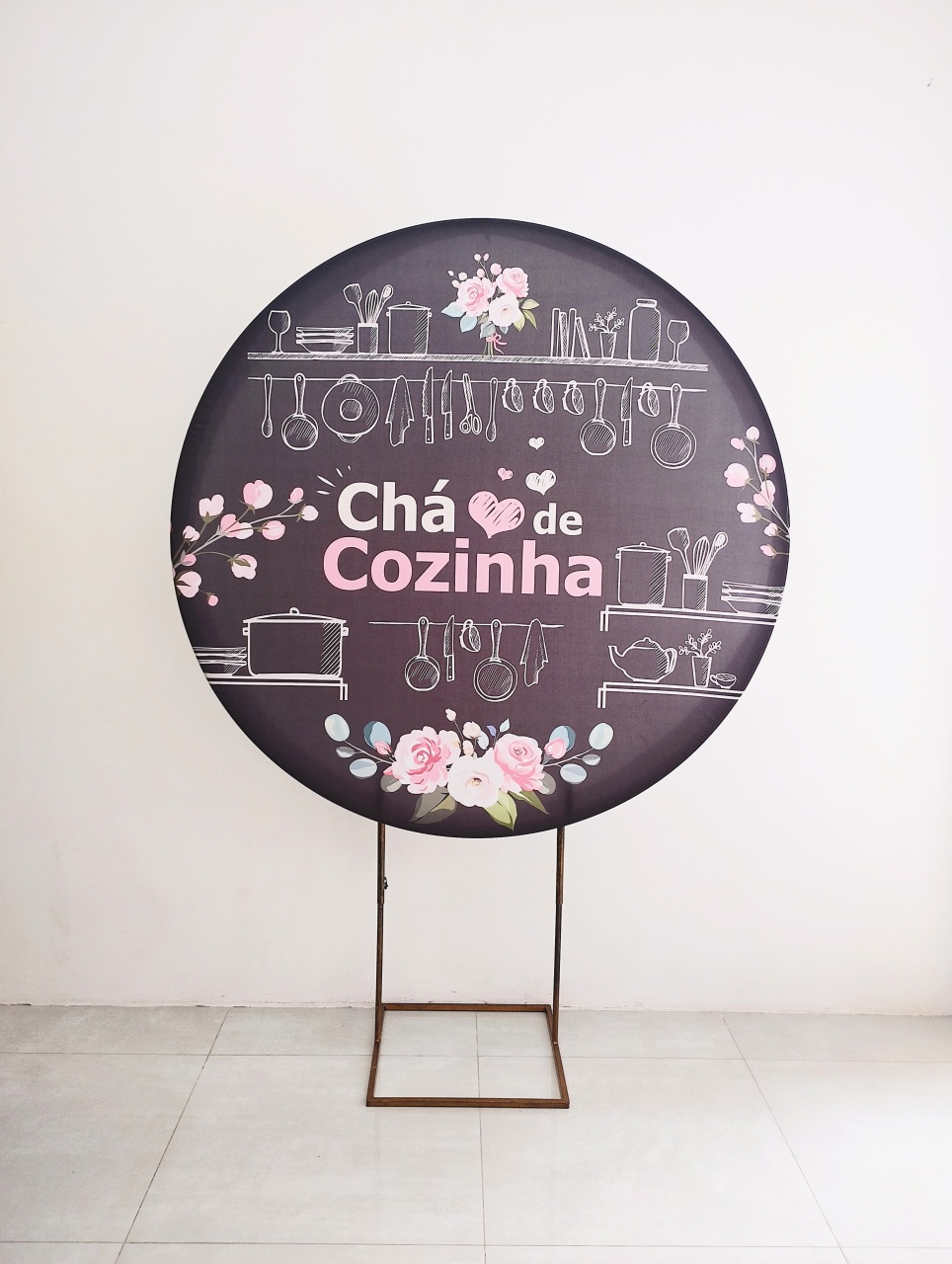 Painel Redondo Sublimado Chá de Cozinha 2 - Saroka Locacção