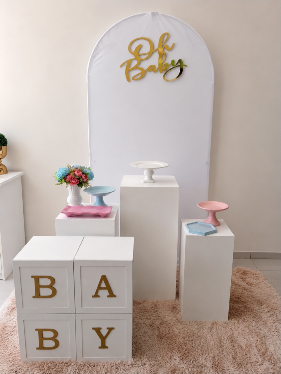 Pegue E Monte Festejar Chá de Revelação Rosa E Azul Oh Baby Cubo - BELAARTECELEBRAÇÕESEPRESENTES