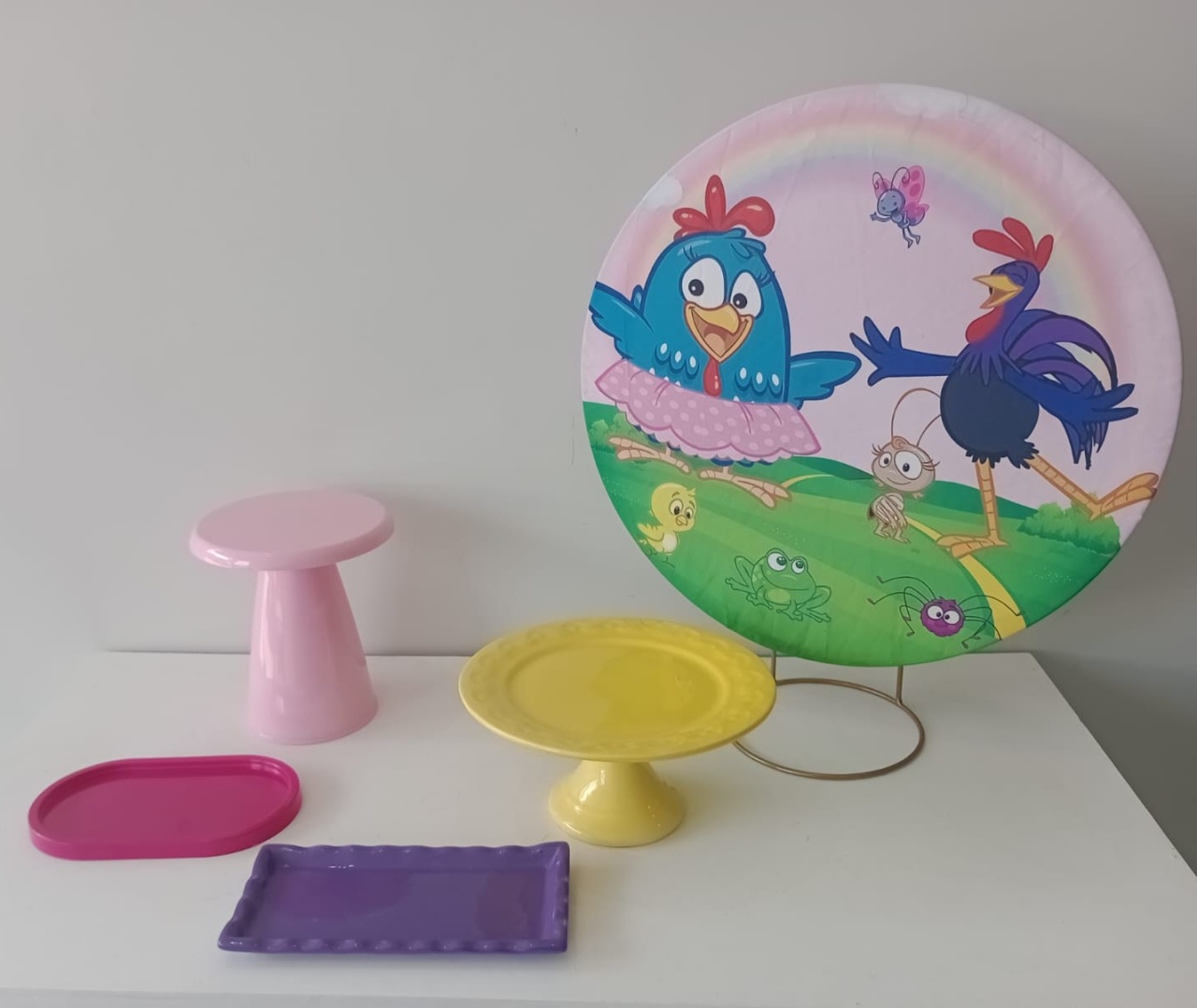 Pegue E Monte Mini Decoração Galinha Pintadinha Rosa - BELAARTEFESTASBH