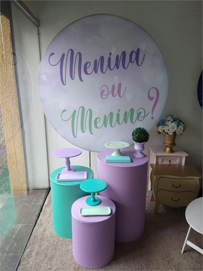 Pegue E Monte Festejar Revelação Menino Menina Verde/Lilás - BELAARTEFESTASBH