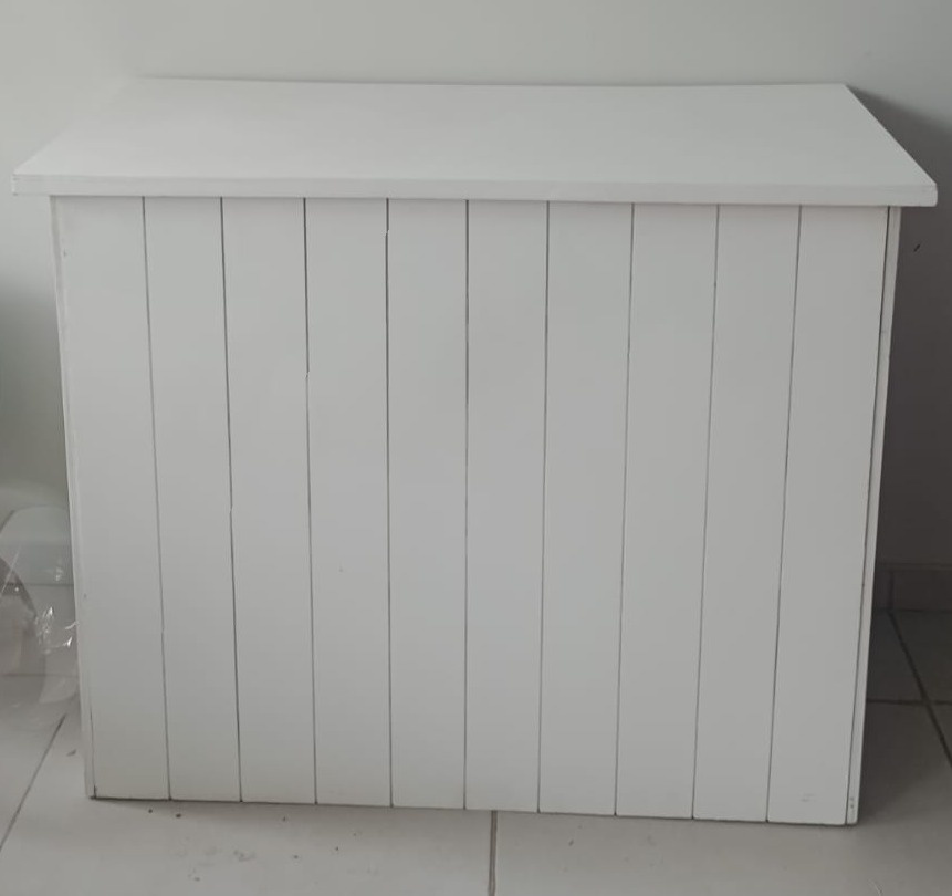 Mesa Balcão Branca Ripada - BELAARTEFESTASBH