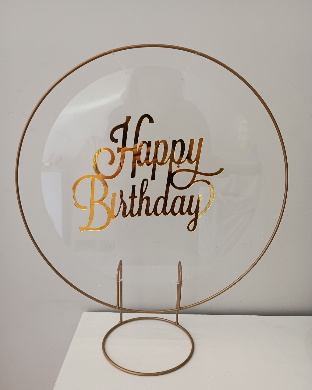 Estrutura 50Cm Acrílico Happy Birthday  - BELAARTEFESTASBH