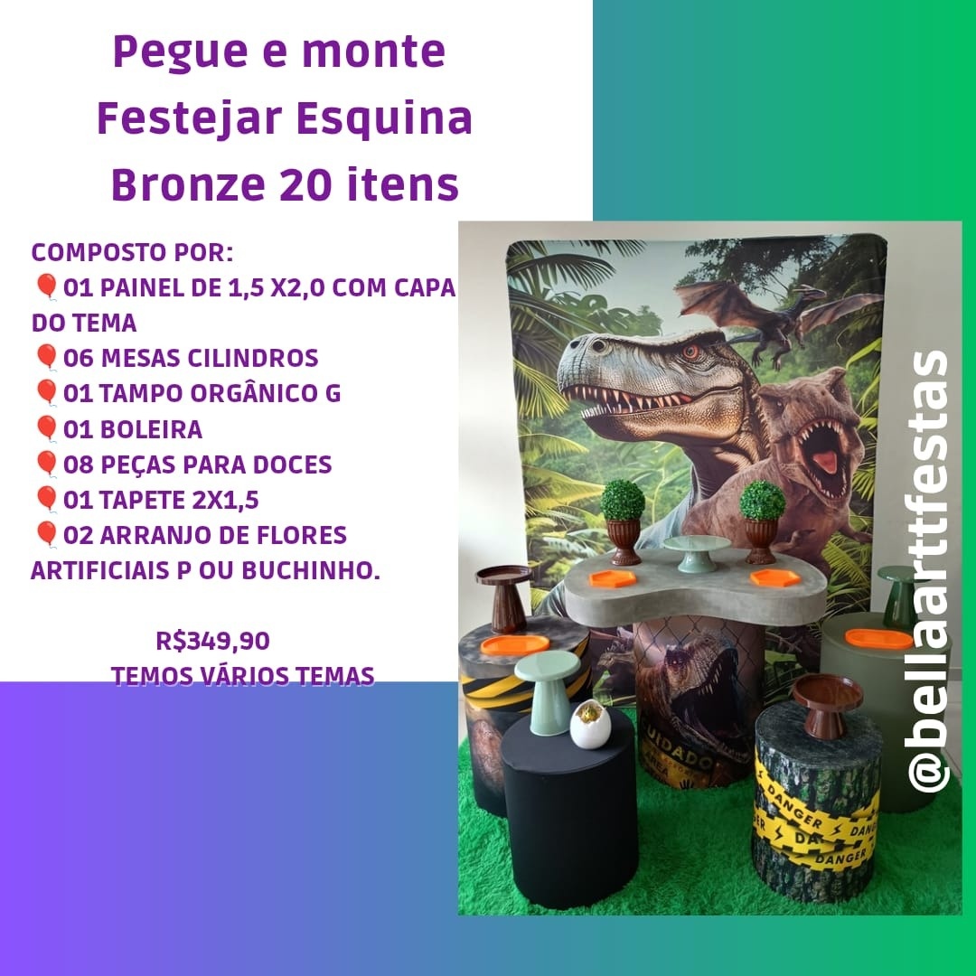 Festejar Esquina Bronze 20 Itens - BELAARTEFESTASBH