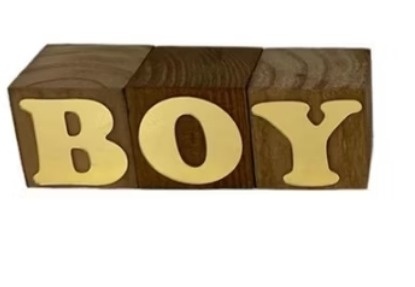 Cubo Decorativo Boy Pinus Acrílico P - M&M Pegue e Monte 