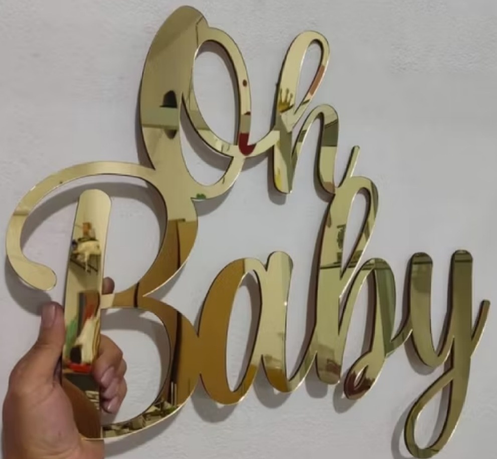 Oh Baby Dourado Metálico  - M&M Pegue e Monte 