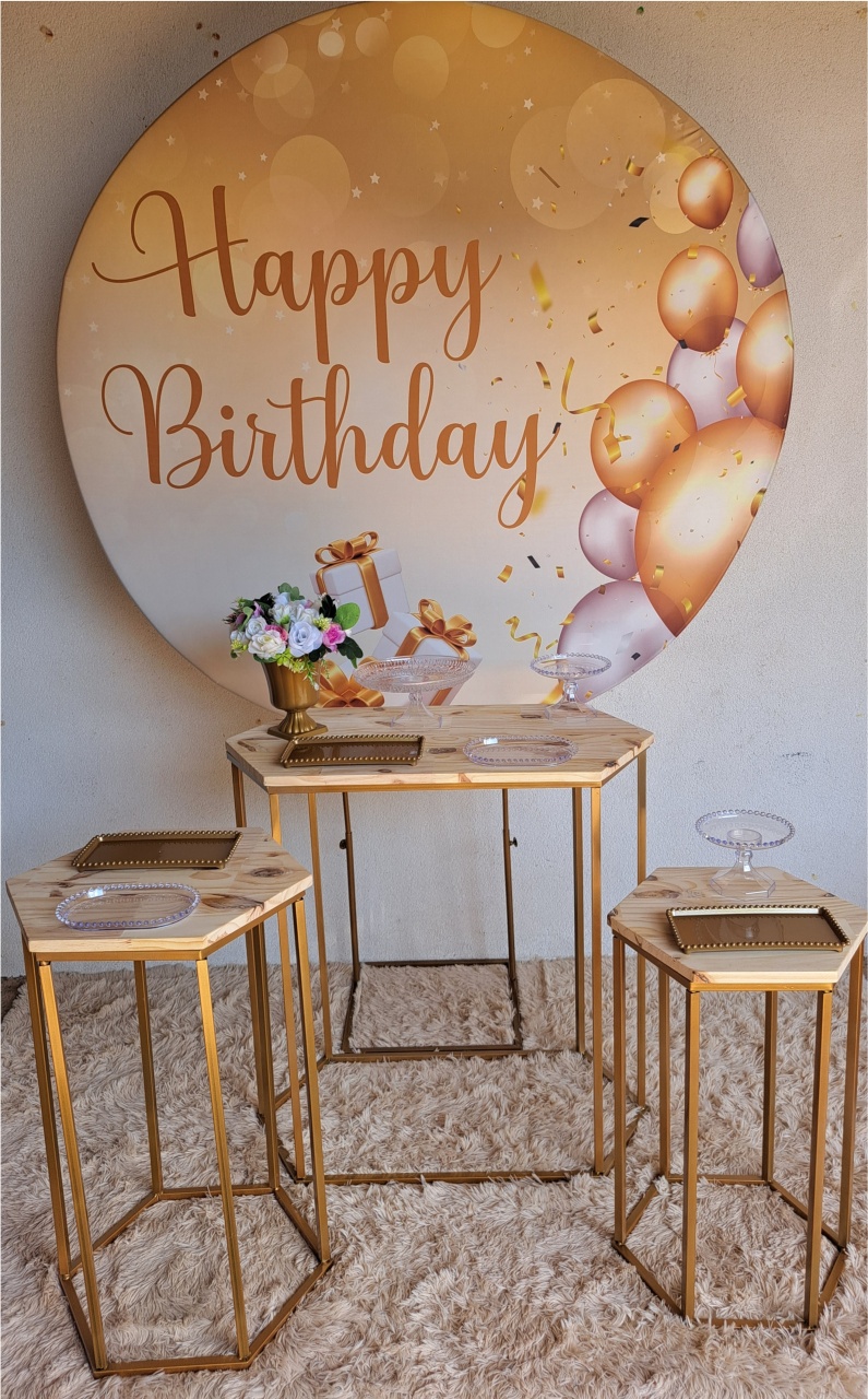 Happy Birtthday (Mesas Douradas) - festafacil