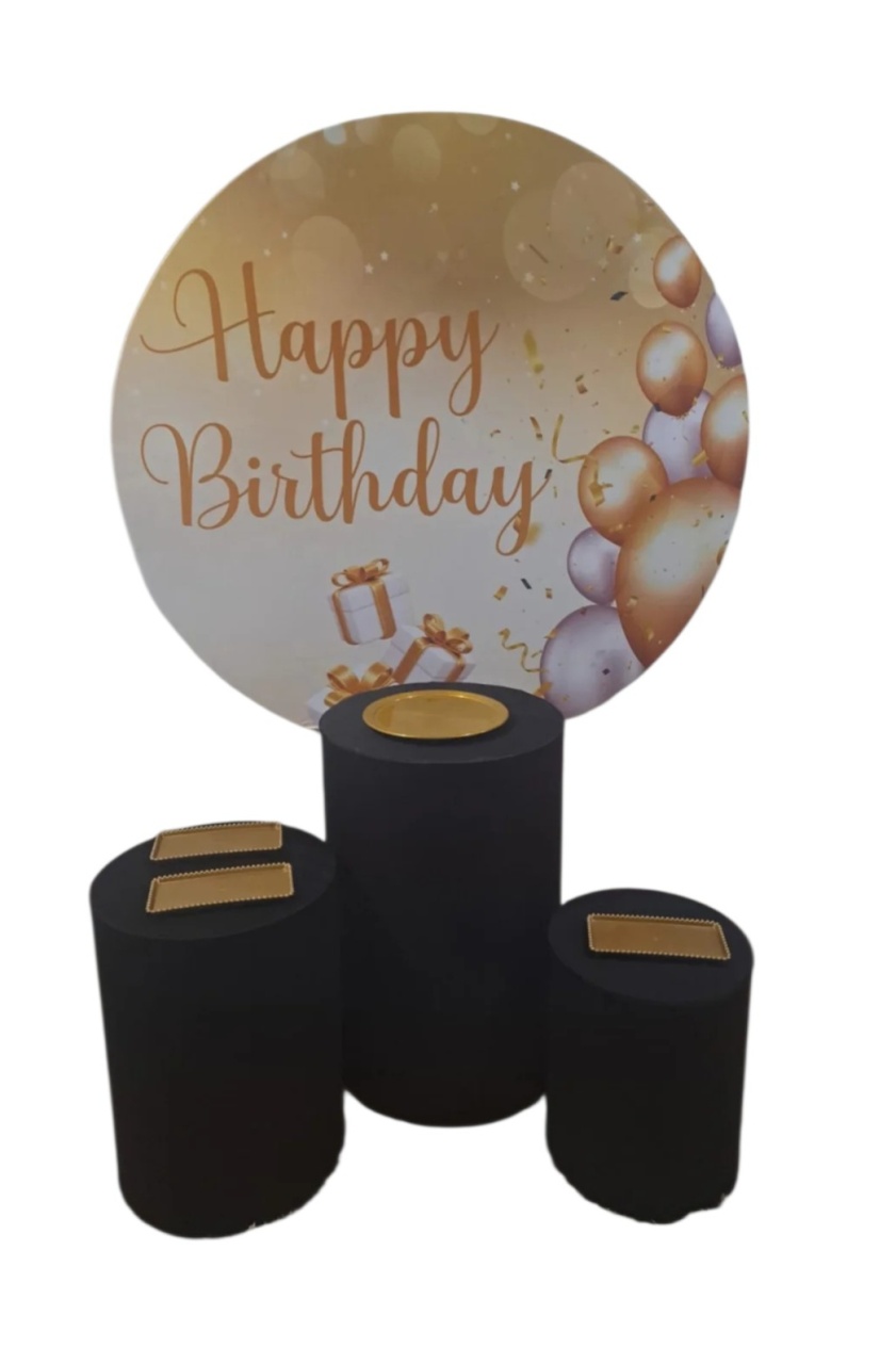 Happy Birthday (Preto) Kit 1 - festafacil