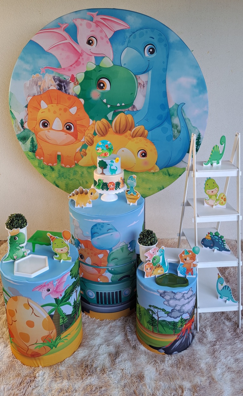 Dino Baby Com Escadinha Kit 2  - festafacil
