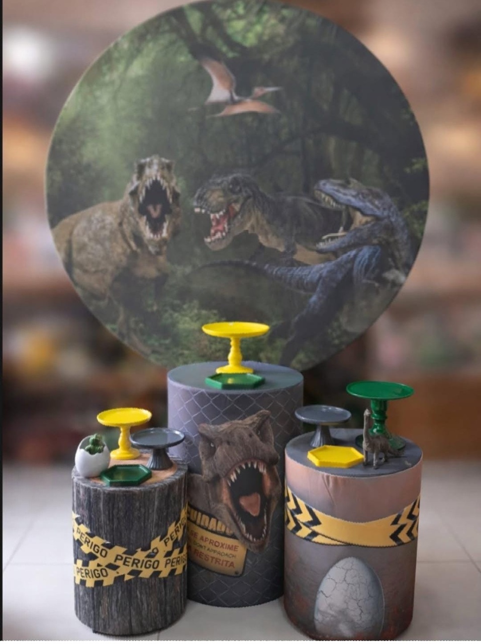 Kit Pm Dinossauro Redondo - Mabelly Festas