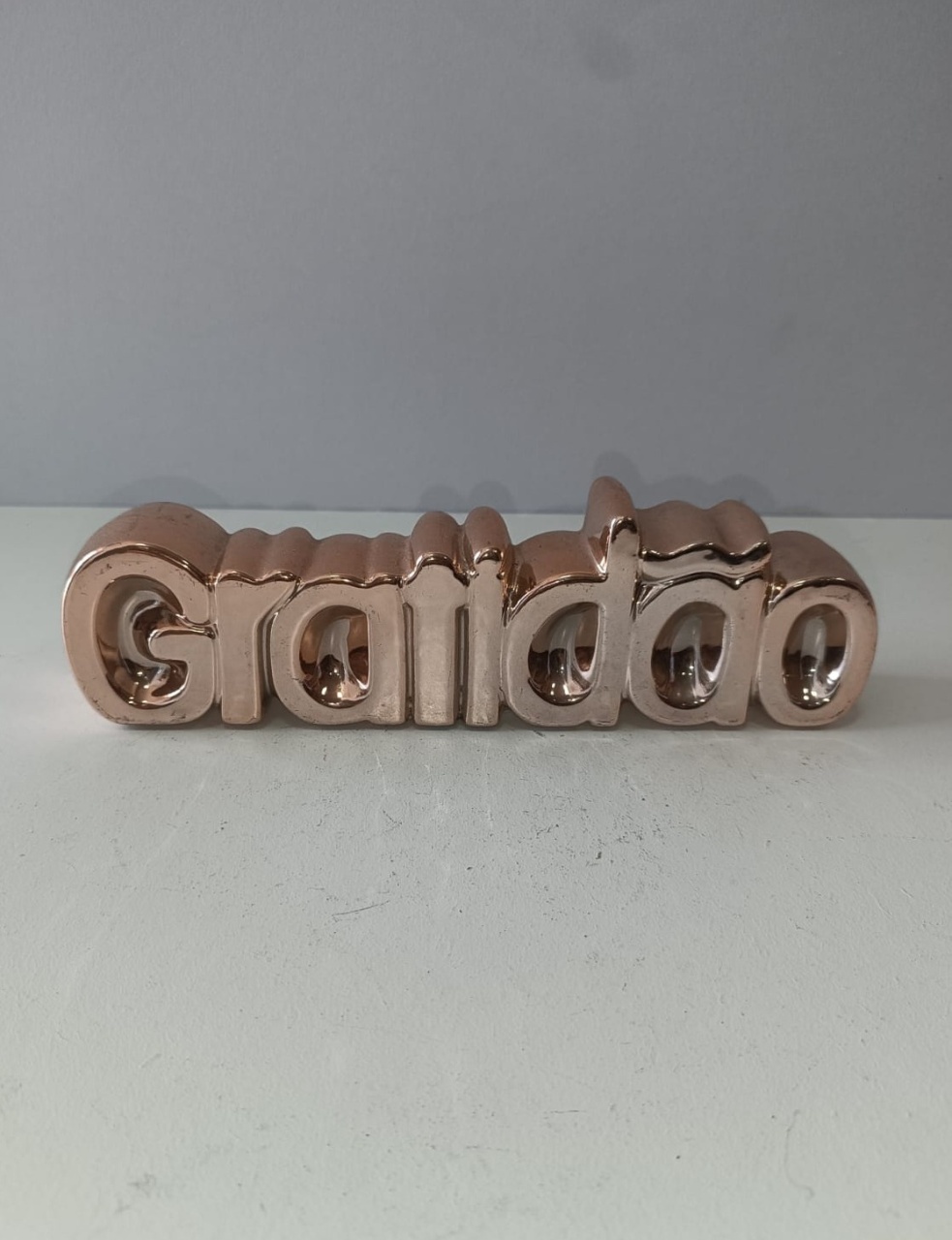 Palavra Gratidão Rose Gold - Mabelly Festas
