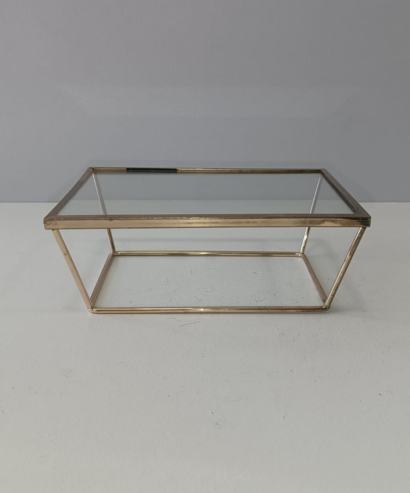 Suporte Quadrado Luxo P Dourado - Mabelly Festas