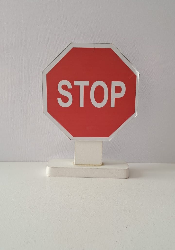 Placa Sinalização Stop - Mabelly Festas