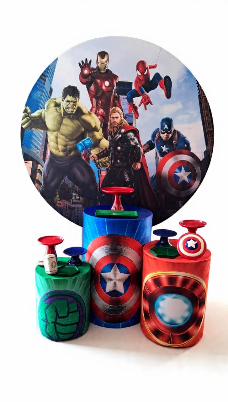 Kit Pm Vingadores Redondo - Mabelly Festas