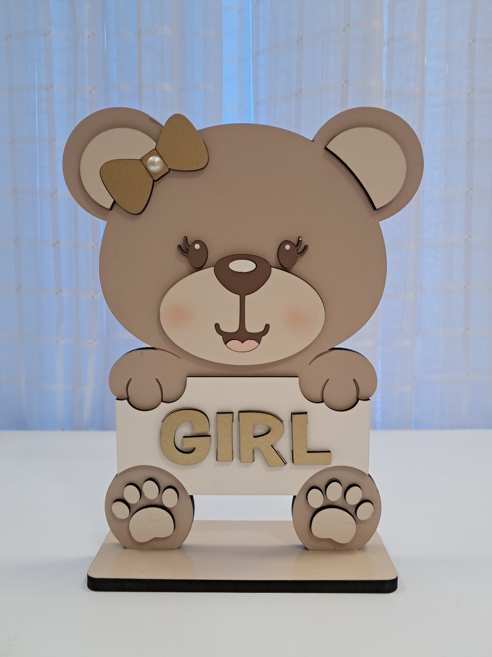 Display Ursinha Placa Girl  - Mabelly Festas