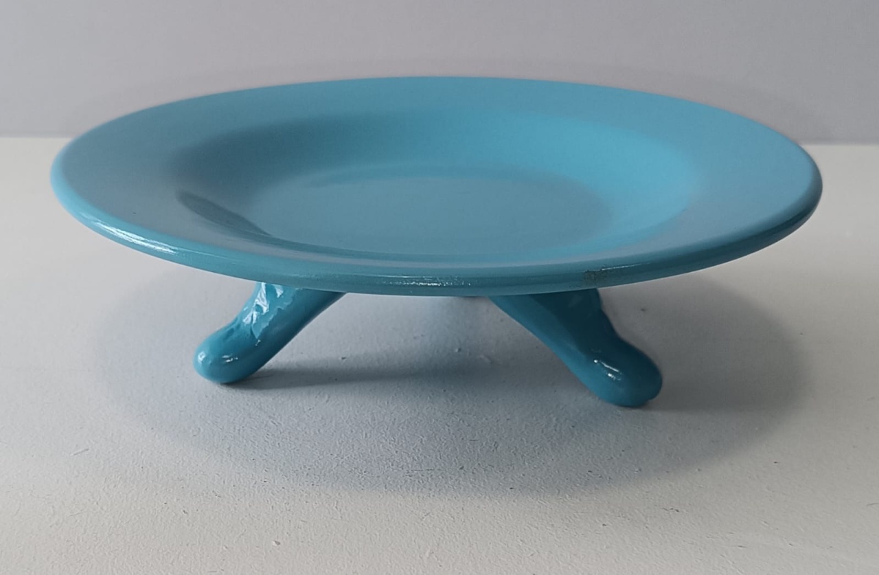 Suporte Doces Pp Redondo Com Pé Azul Claro - Mabelly Festas