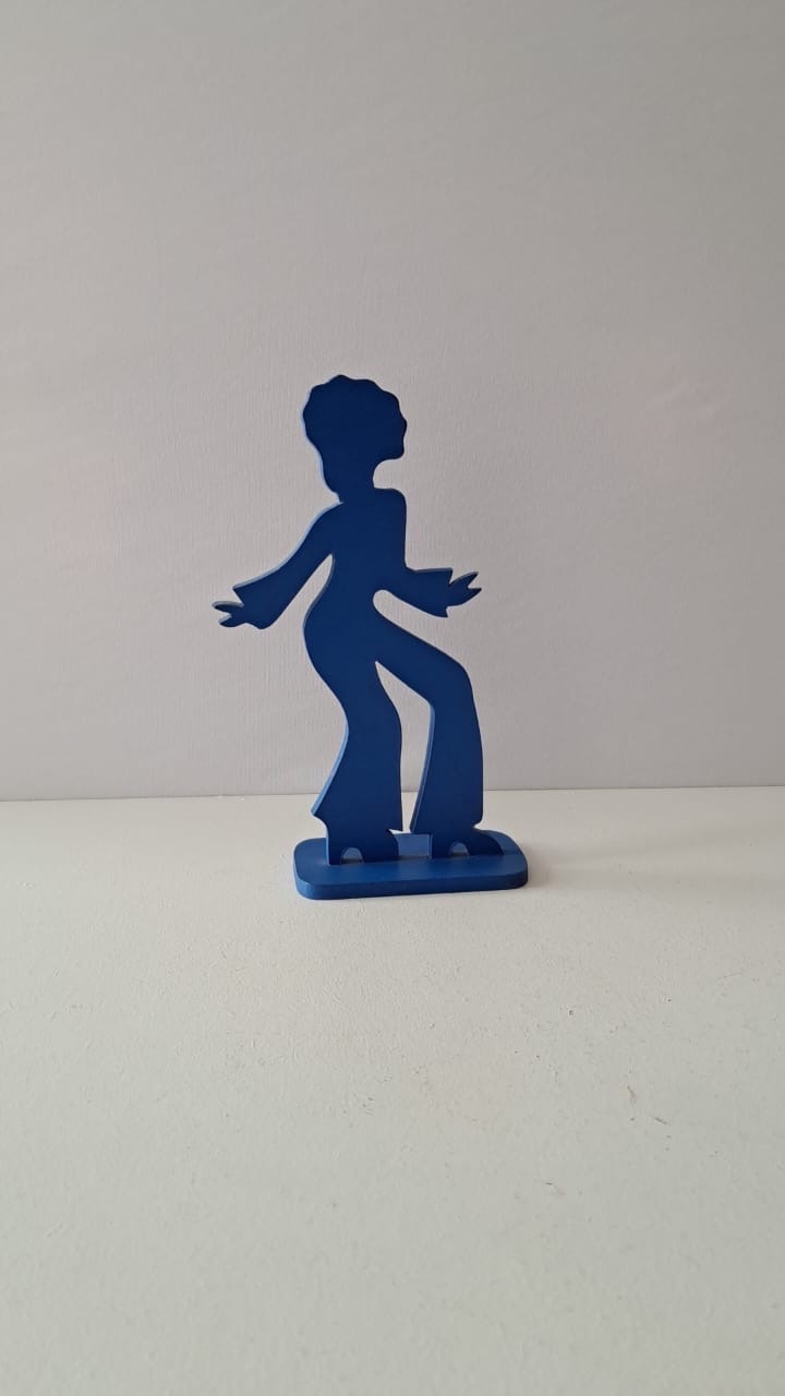 Silhueta Mdf Dançante Retrô Azul - Mabelly Festas