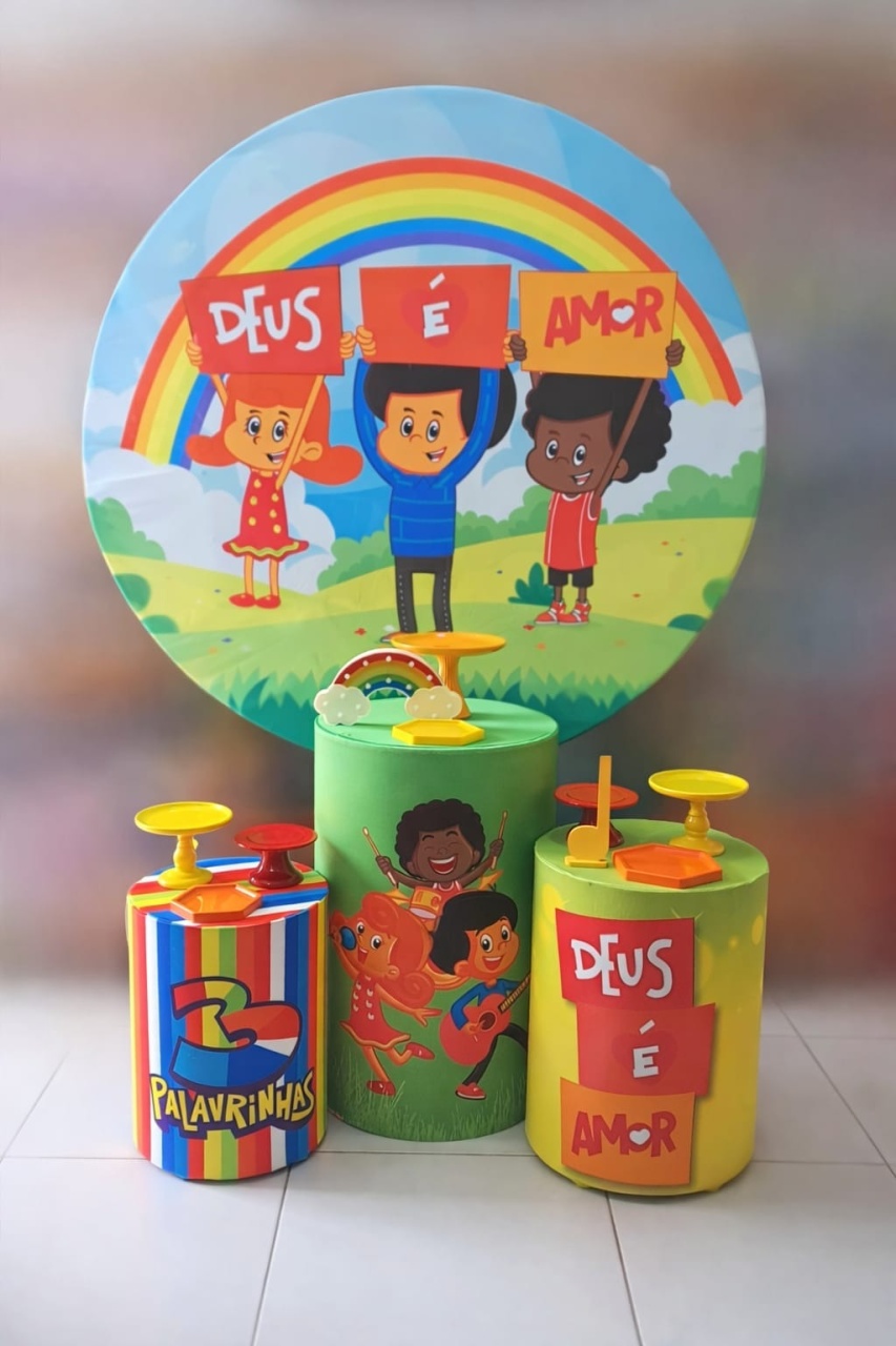 Kit Pm 3 Palavrinhas Redondo - Mabelly Festas