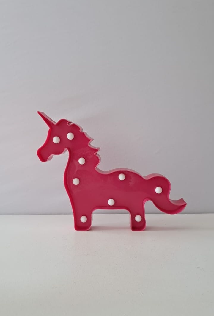 Unicórnio Led Mesa Rosa - Mabelly Festas