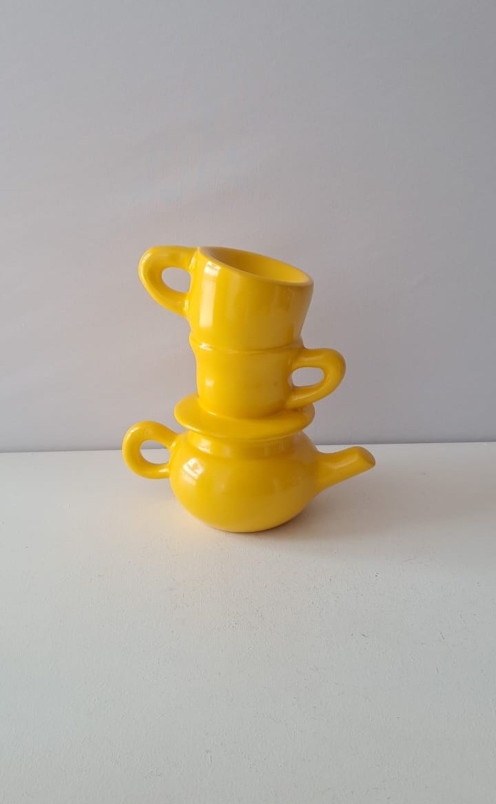Bule Xícara Amarelo  - Mabelly Festas