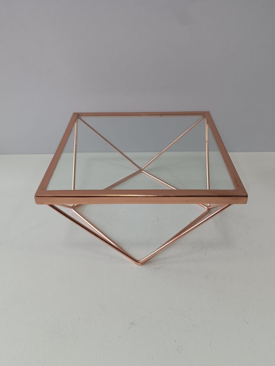Suporte Quadrado Diamante Luxo Rose Gold - Mabelly Festas