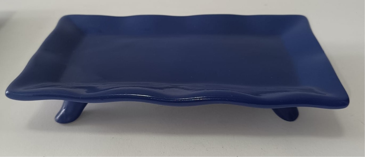 Bandeja Babado Com Pé Azul Escuro - Mabelly Festas