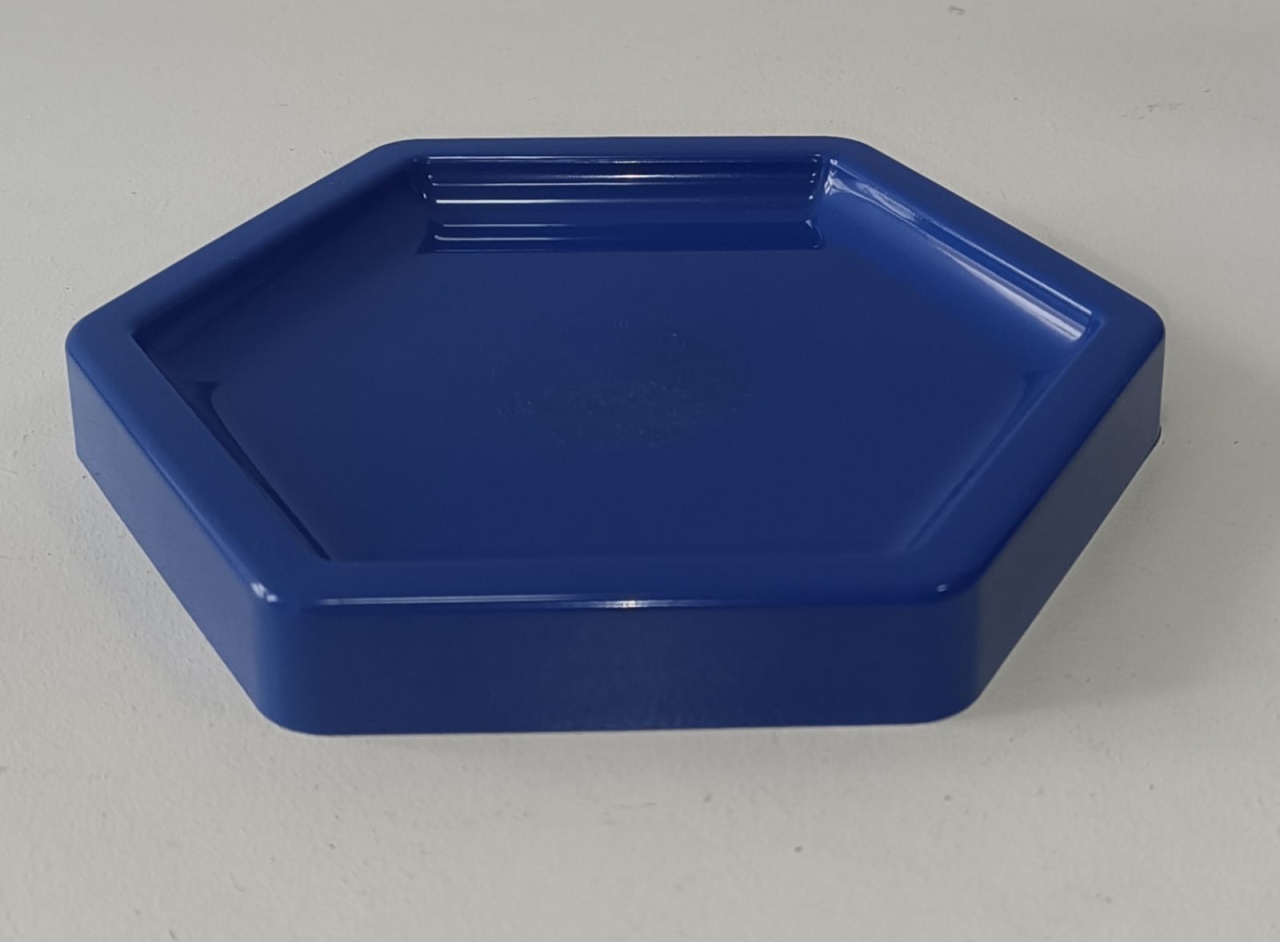 Bandeja Sextavada P Azul Escuro  - Mabelly Festas