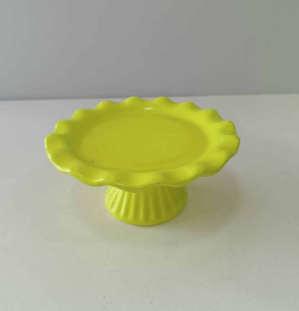 Suporte Doces Babado P Amarelo Neon   - Mabelly Festas