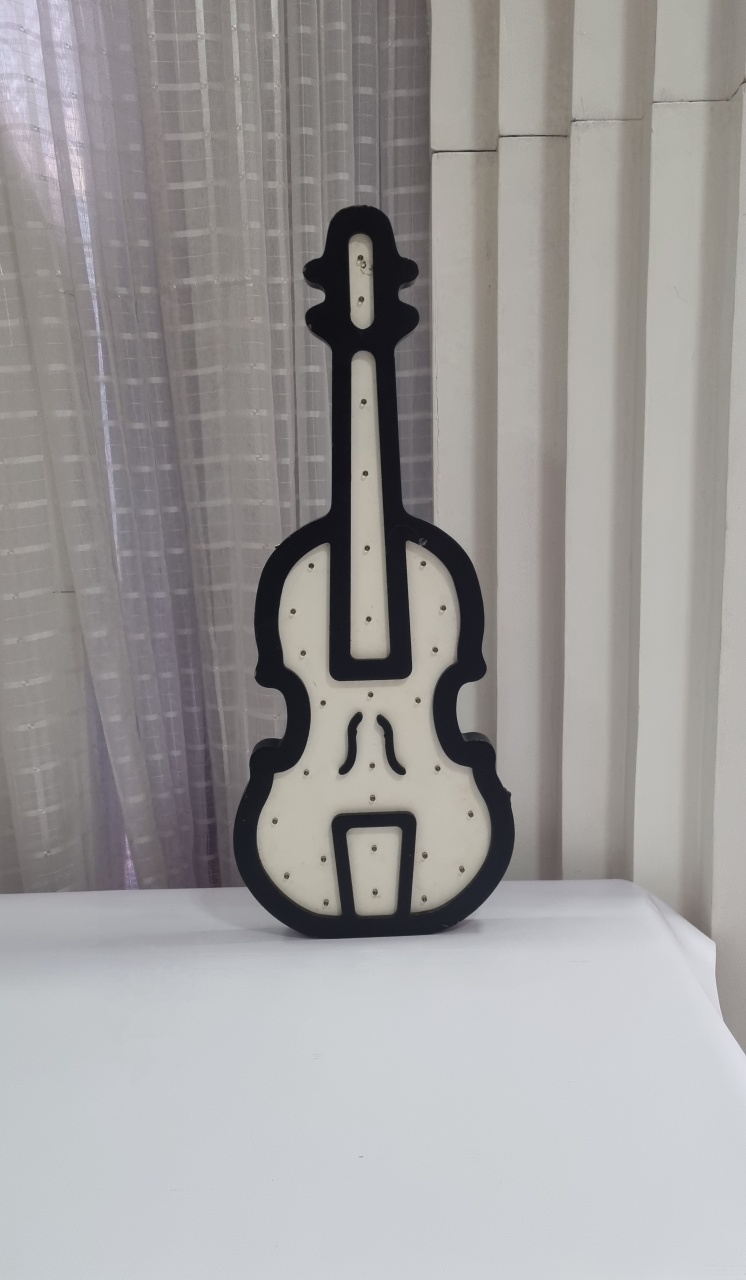 Guitarra Mdf Com Led - Mabelly Festas
