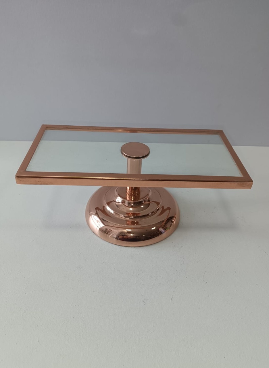 Suporte Retangular Luxo Rose Gold - Mabelly Festas