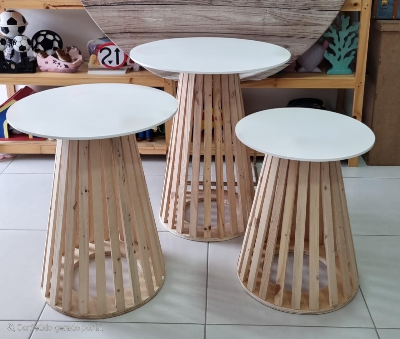 Trio de Mesas Cogumelo  - Mabelly Festas