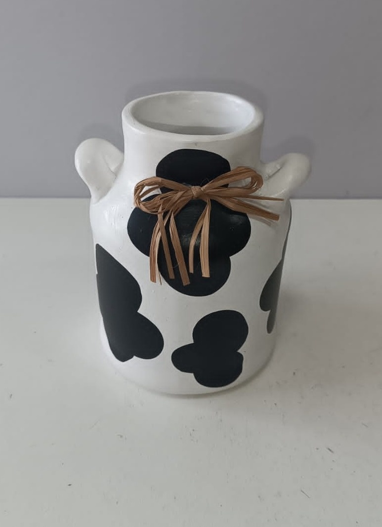 Vaso Decorado Vaca - Mabelly Festas