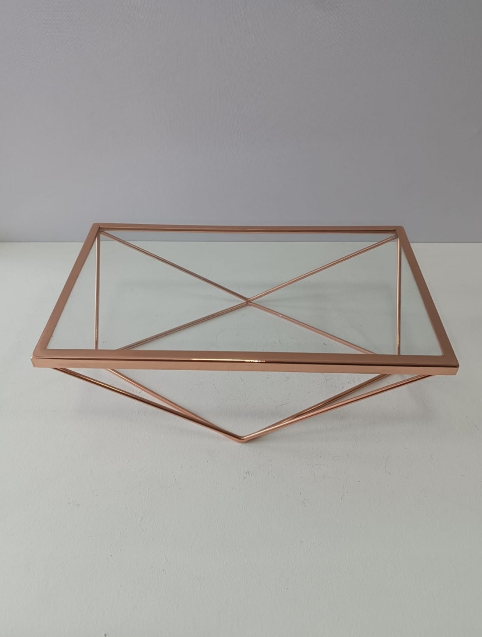 Suporte Retangular Diamante Luxo Rose Gold - Mabelly Festas