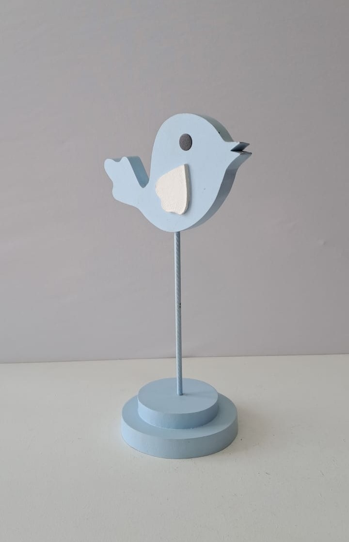 Passarinho Decorativo Alto Azul - Mabelly Festas