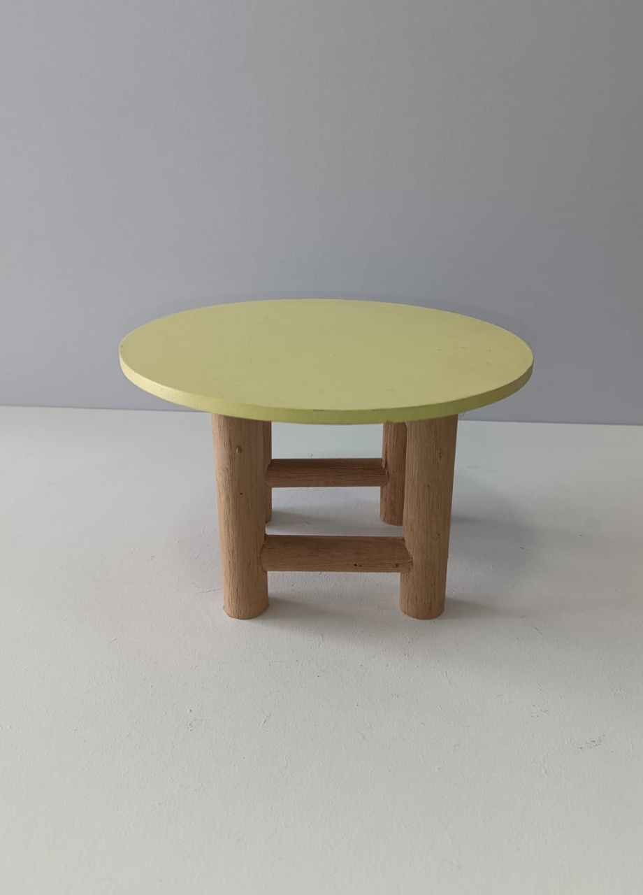 Suporte Redondo Mdf Amarelo Candy - Mabelly Festas