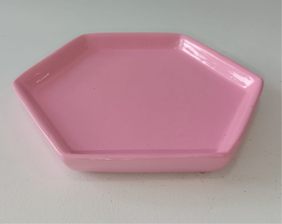Bandeja Sextavada P Rosa  - Mabelly Festas