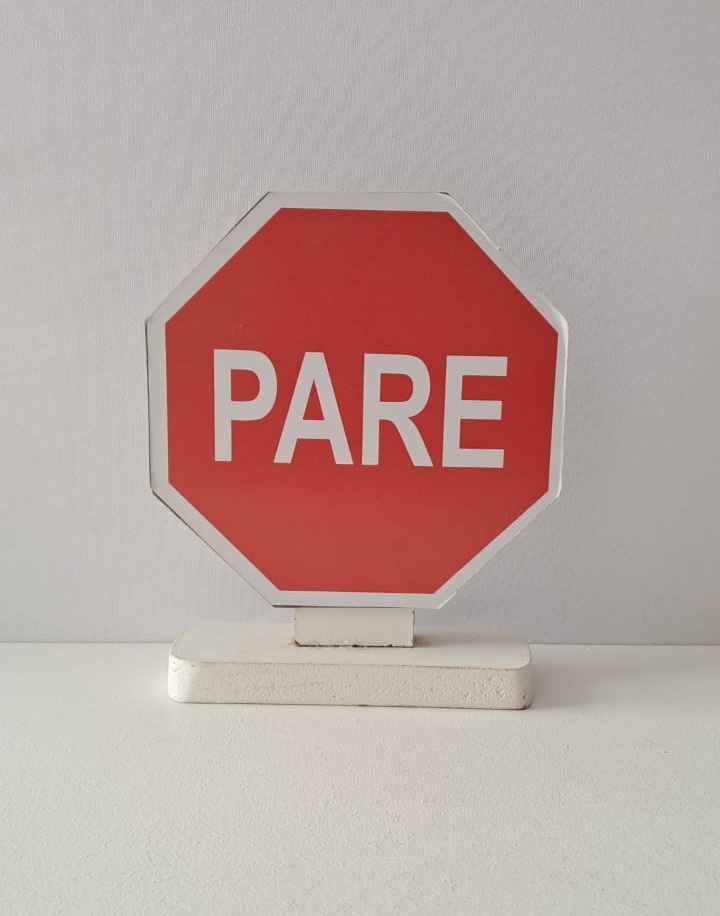 Placa Sinalização Pare - Mabelly Festas