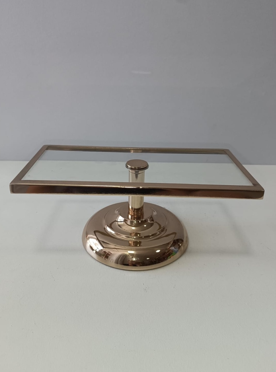 Suporte Retangular Luxo Dourado  - Mabelly Festas