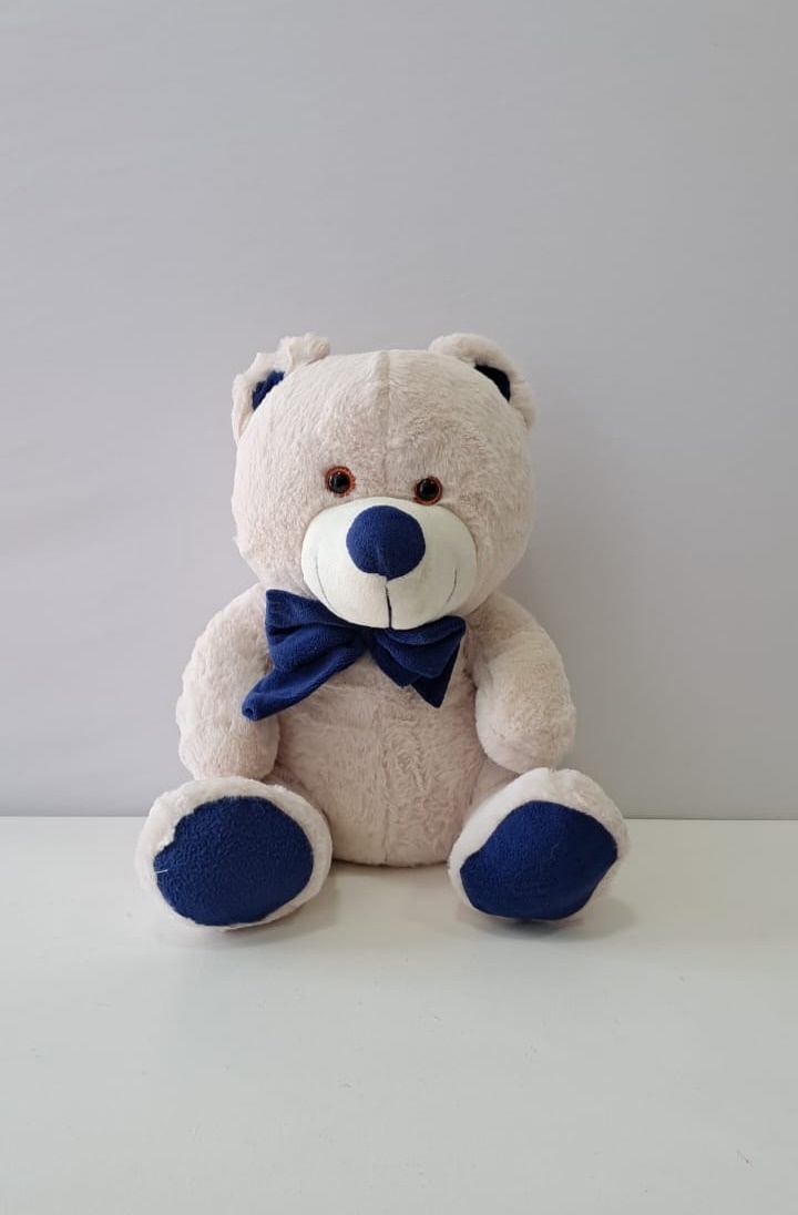 Urso Pelúcia Sentado Azul P  - Mabelly Festas