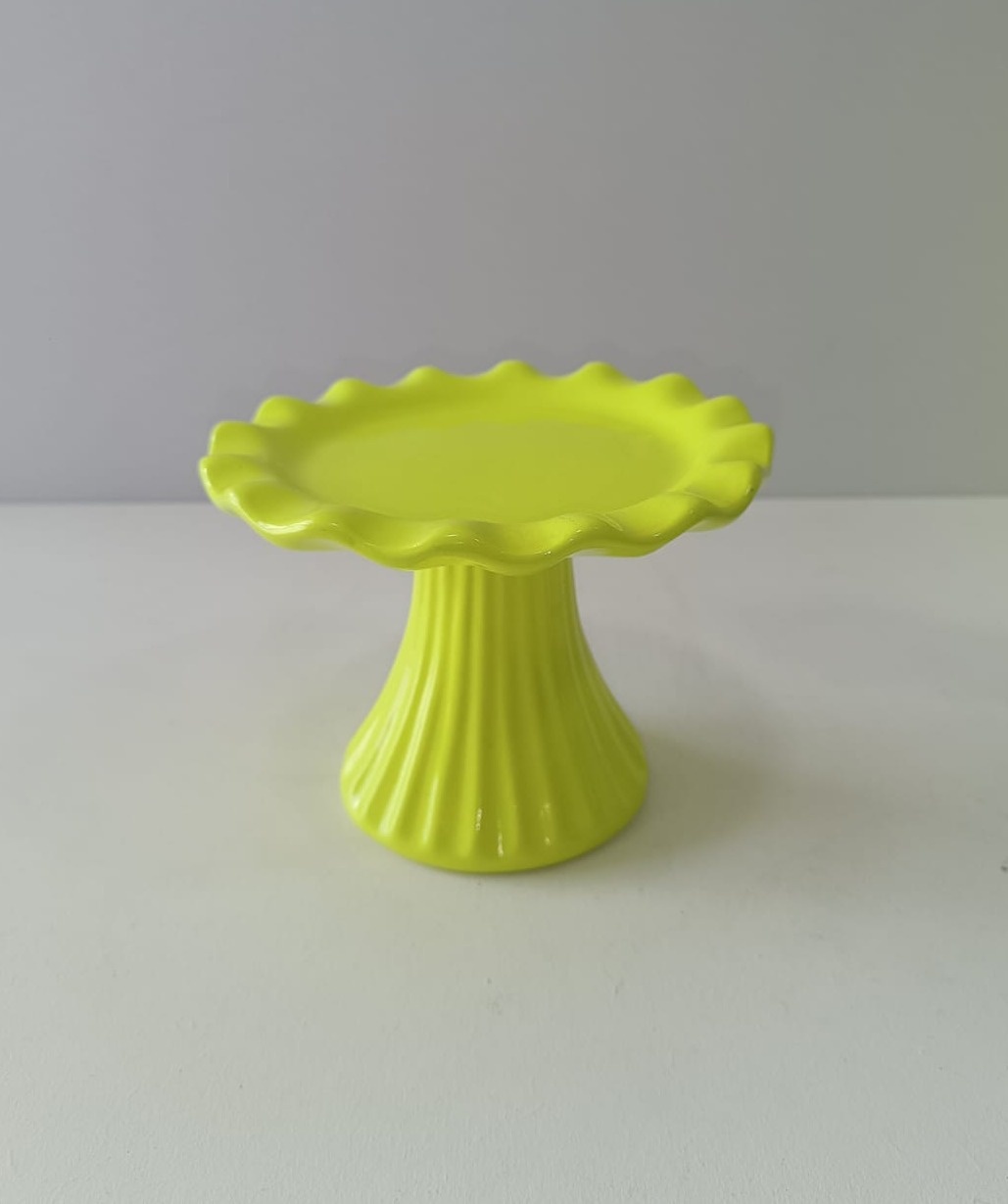 Suporte Doces Babado M Amarelo Neon  - Mabelly Festas