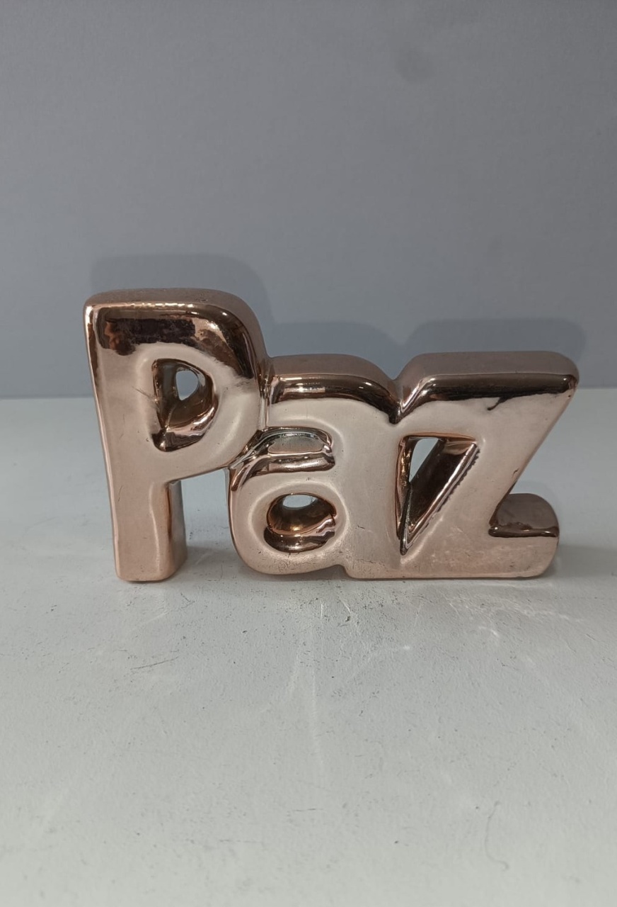 Palavra Paz Rose Gold  - Mabelly Festas