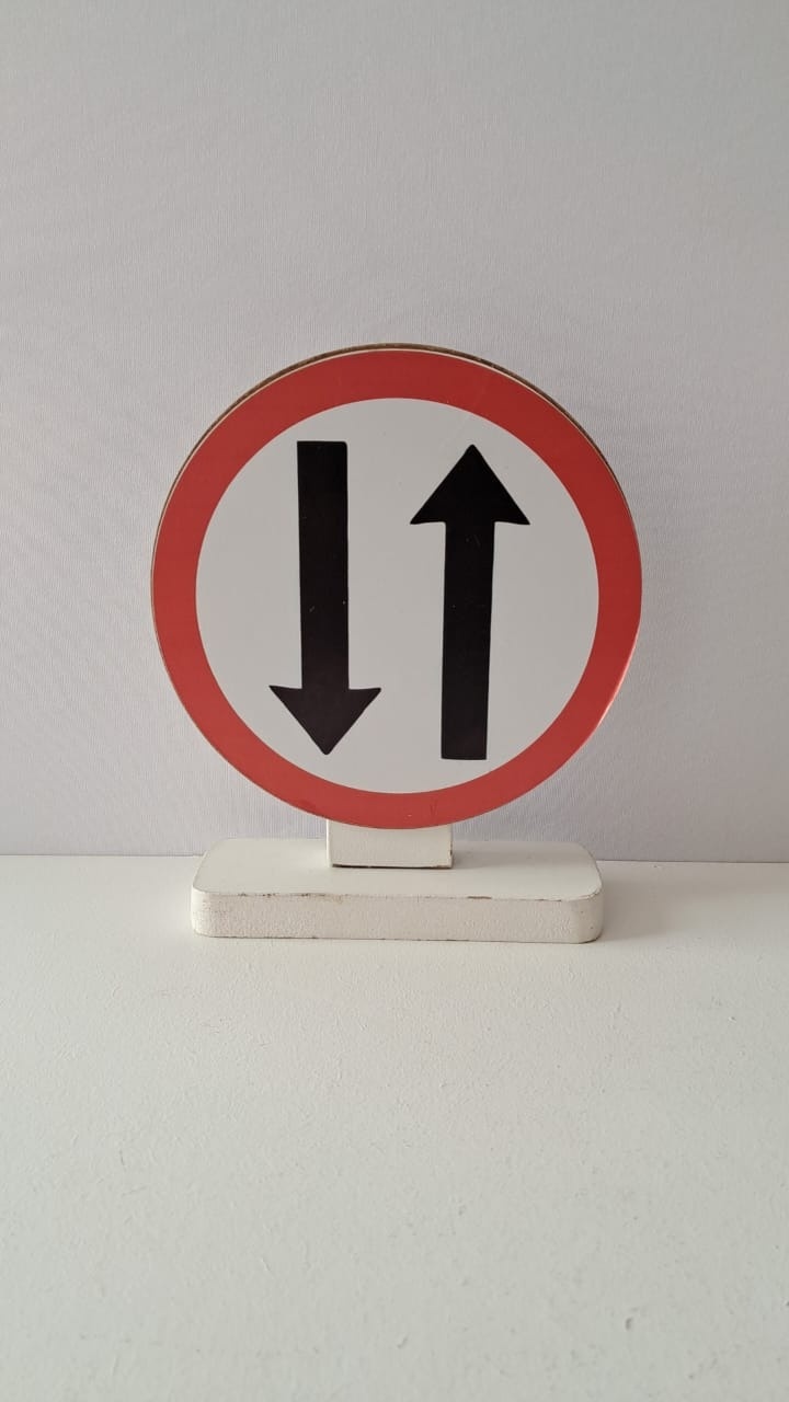 Placa Sinalização Mão Dupla P - Mabelly Festas
