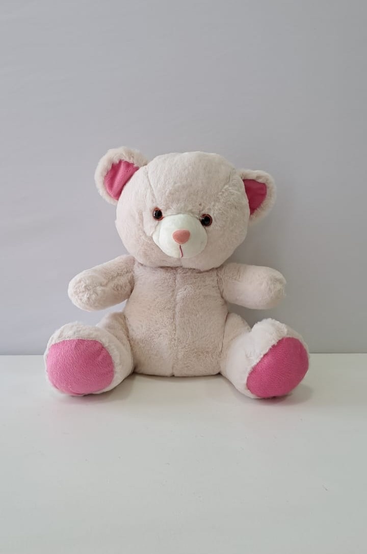 Urso Pelúcia Sentado Rosa P   - Mabelly Festas